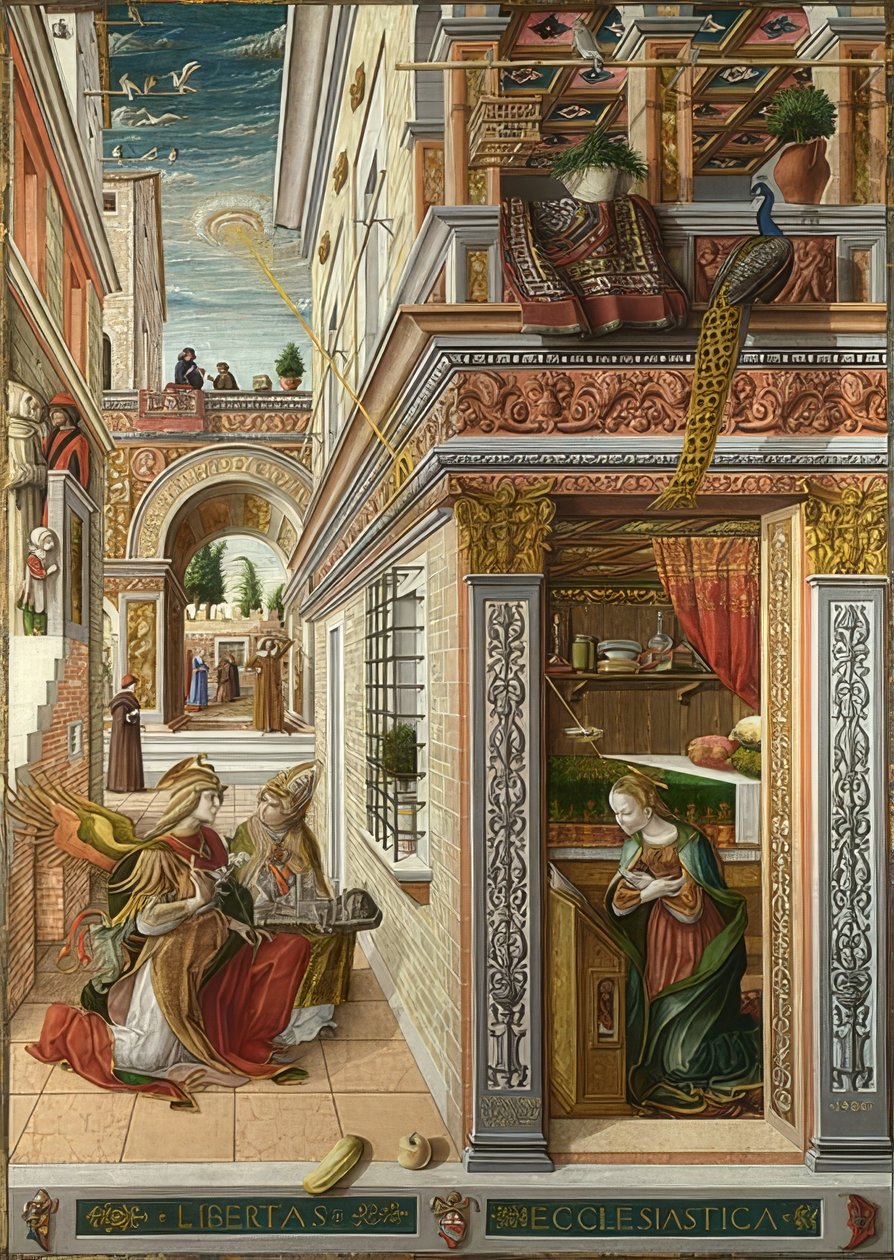 Ilmoitus Pyhän Emidiuksen kanssa. 1486 tekijältä Carlo Crivelli