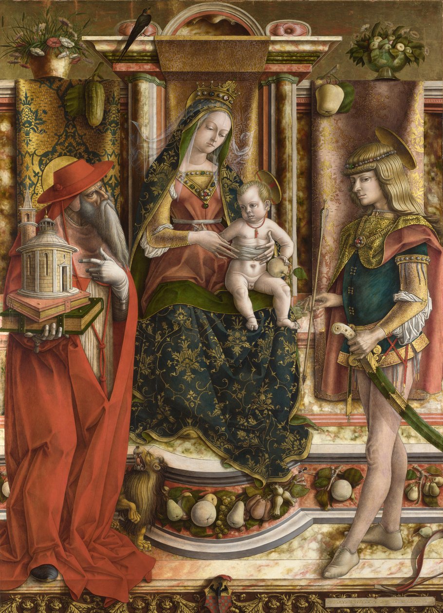La Madonna della Rondine, vuoden 1490 jälkeen (öljy- ja munatempera puussa) tekijältä Carlo Crivelli