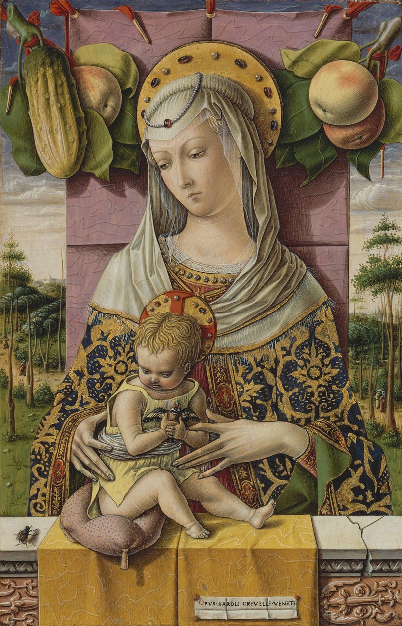 Madonna ja lapsi, noin 1480 (tempera ja kulta puulle). tekijältä Carlo Crivelli