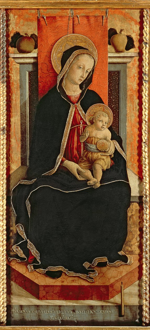 Madonna ja lapsi pyhimysten kanssa, polyptyykki tekijältä Carlo Crivelli