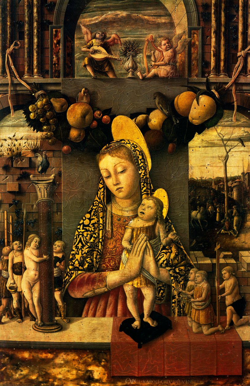 Madonna of the Passion, n. 1460 (tempera ja kulta paneelissa) tekijältä Carlo Crivelli