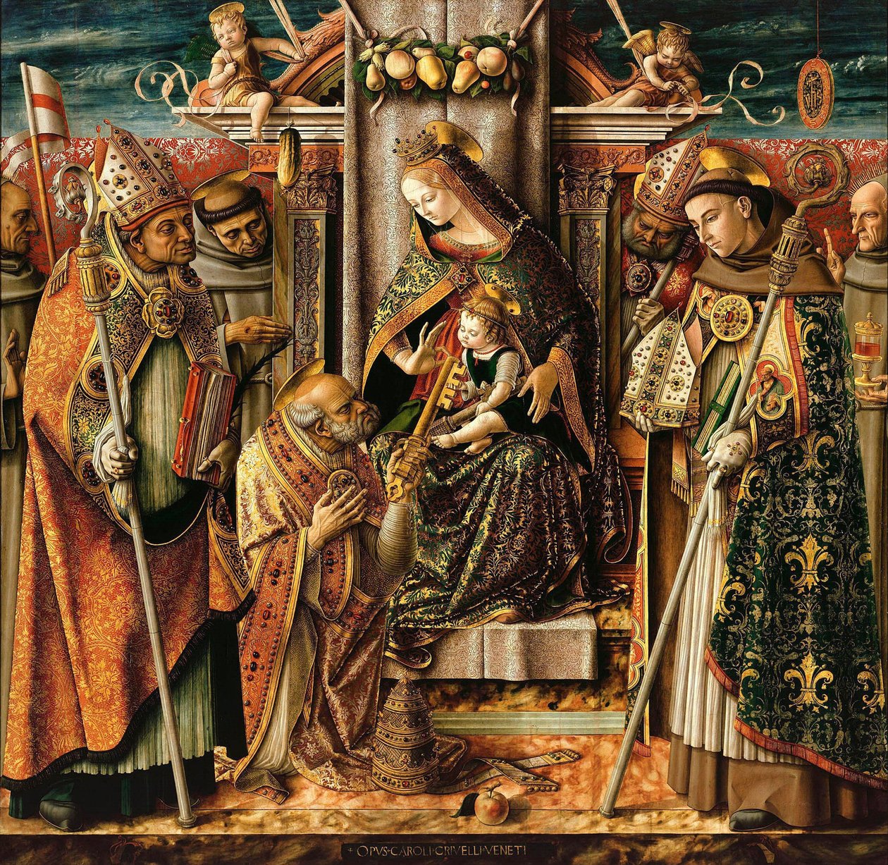 Avainten toimitus, c. 1490 tekijältä Carlo Crivelli