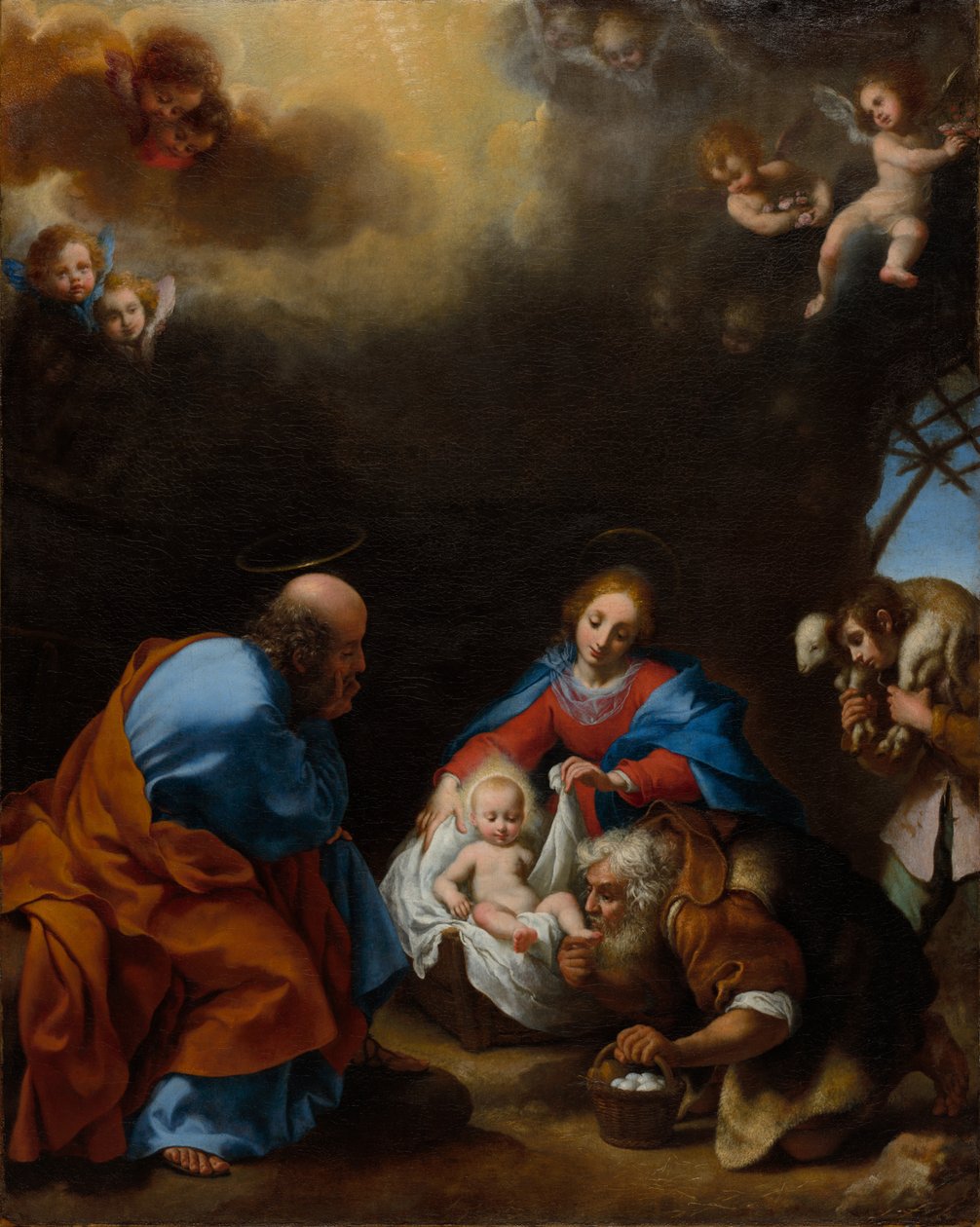 Paimenten palvonta, n. 1670. tekijältä Carlo Dolci