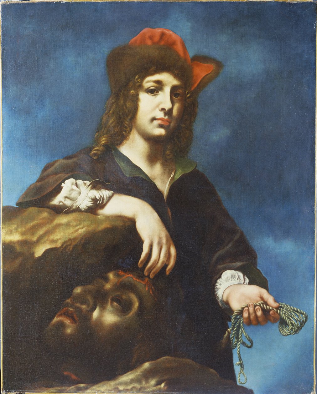 Daavid Goljatin pään kanssa tekijältä Carlo Dolci