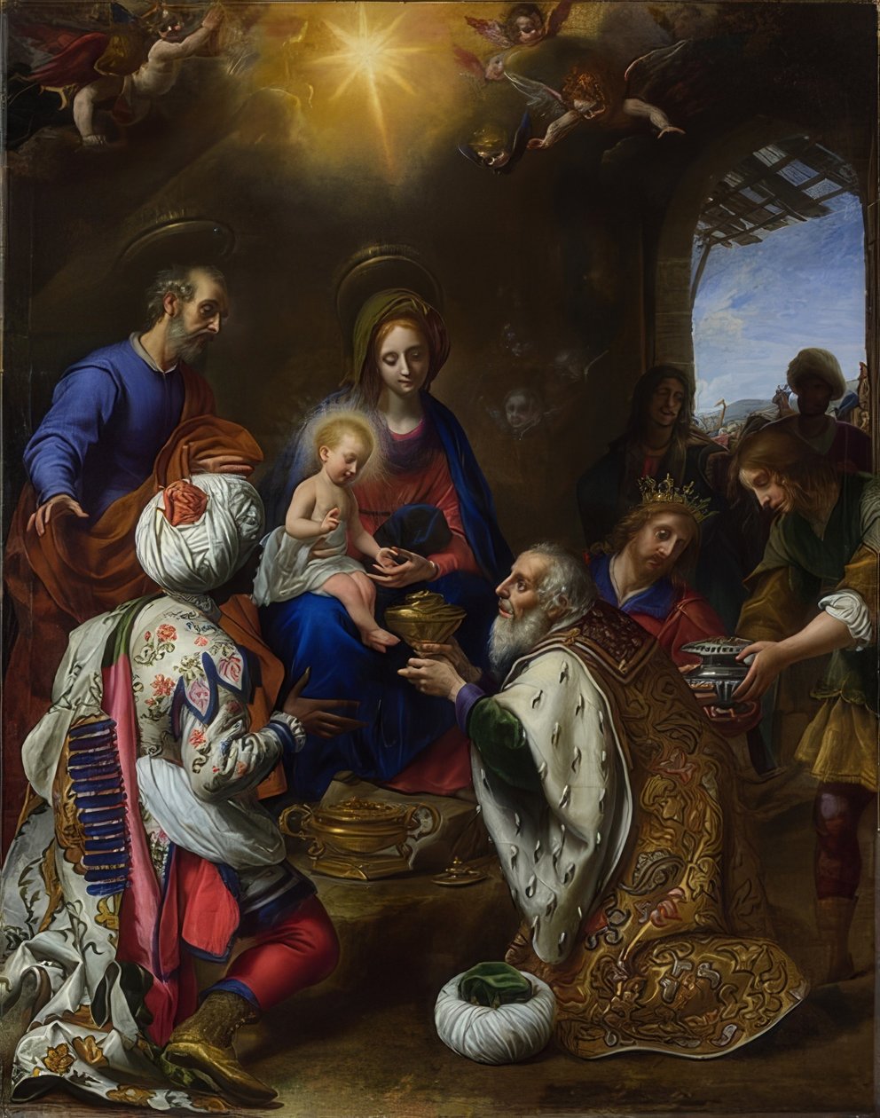 Maagien palvonta. 1649 tekijältä Carlo Dolci