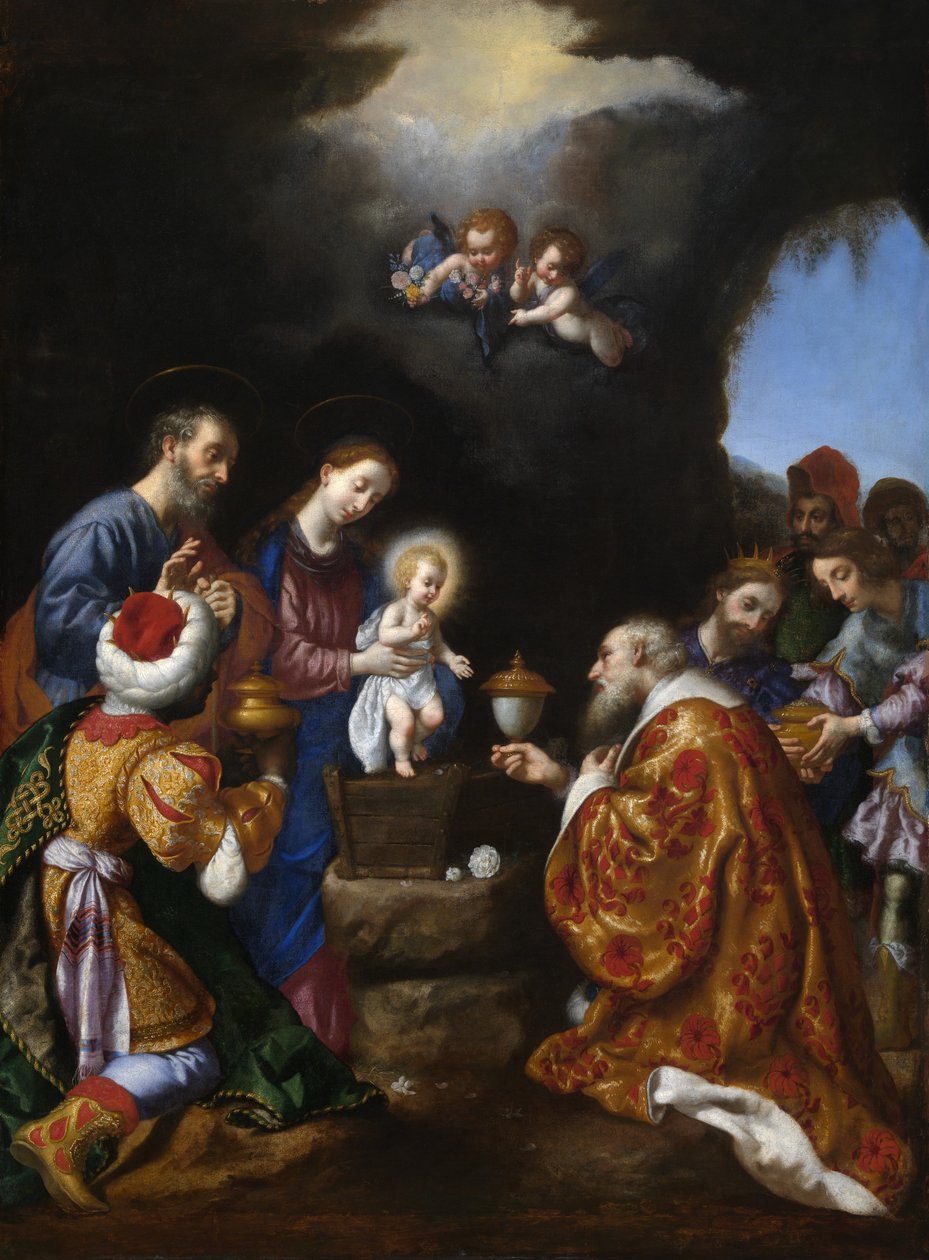 The Adoration of the Magi (öljy kankaalle) tekijältä Carlo Dolci