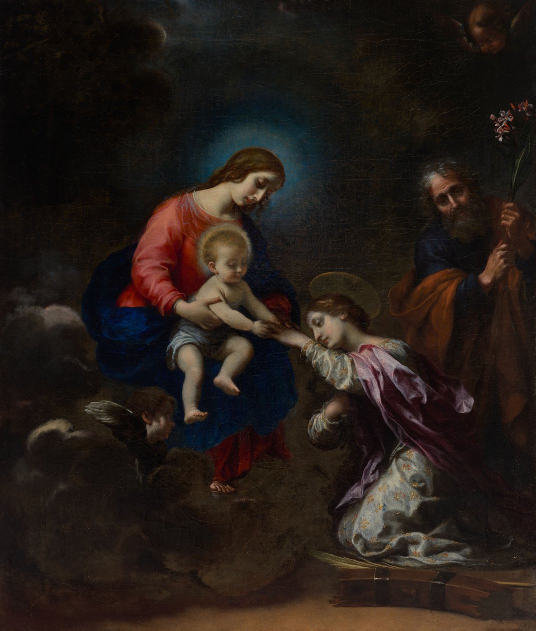 Pyhän Katariina Aleksandrialaisen mystinen avioliitto tekijältä Carlo Dolci
