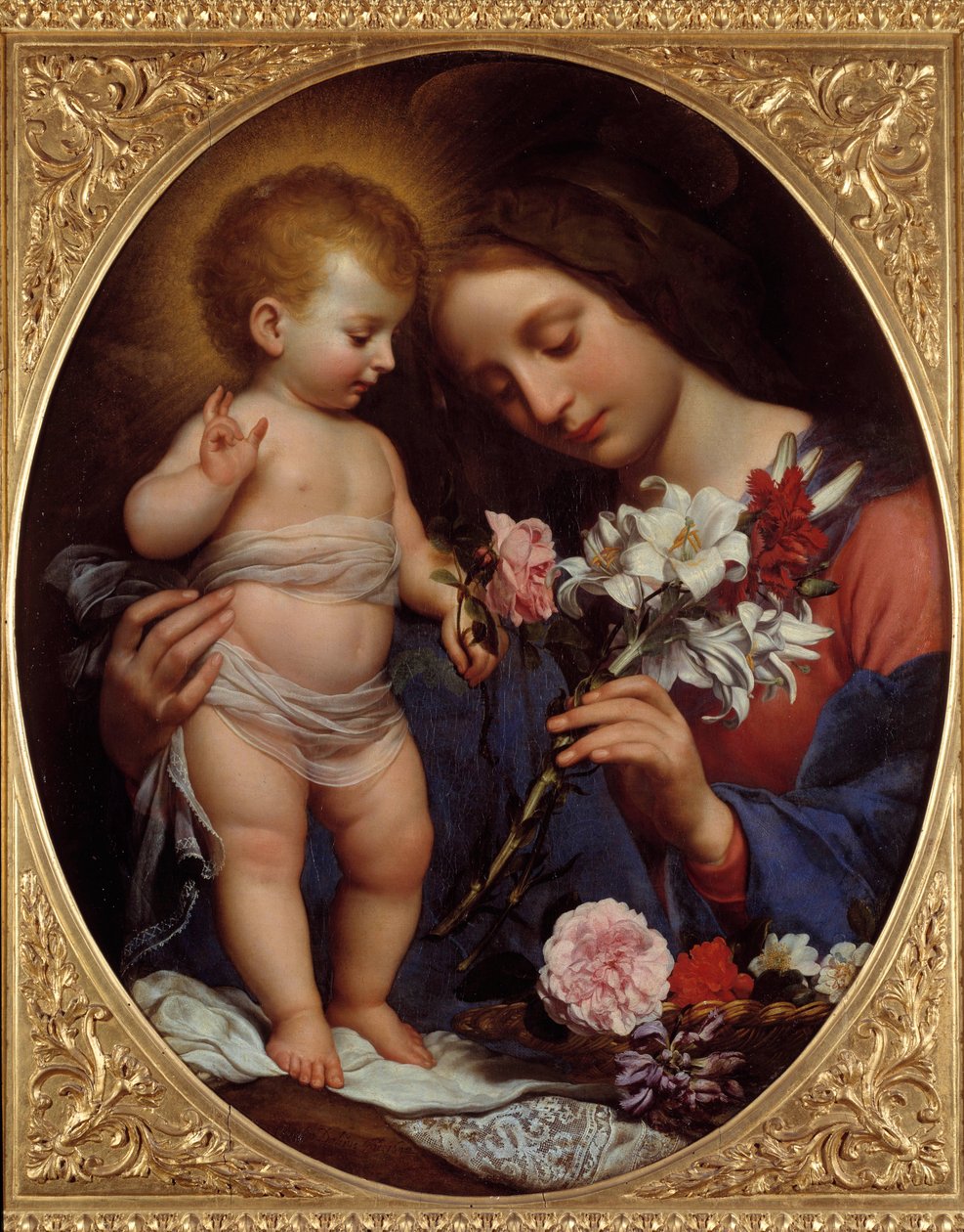 Neitsyt liljan kanssa Carlo Dolcin (1616-1686) maalaus 1642 su. 0,79x0,65 m Montpellier, Musee Fabre tekijältä Carlo Dolci