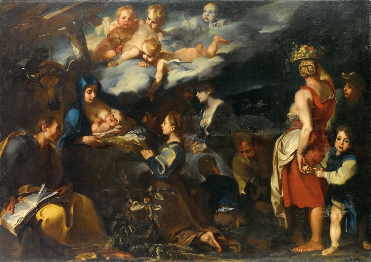 Lapsen palvonta Pyhän Luukkaan kanssa, n. 1700 tekijältä Carlo Donelli