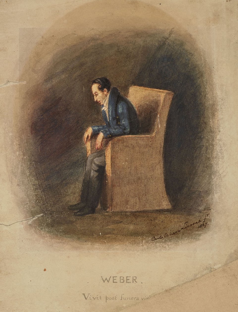 Carl Maria von Weberin muotokuva 1786-1826, 1826. tekijältä Carlo Ernesto Liverati