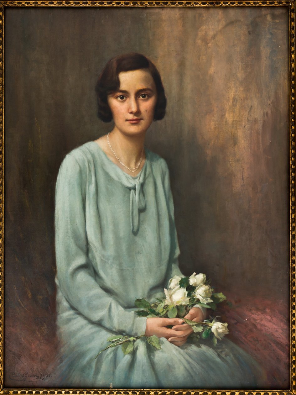 Nina Galletton muotokuva (öljy kankaalle) tekijältä Carlo Grossi