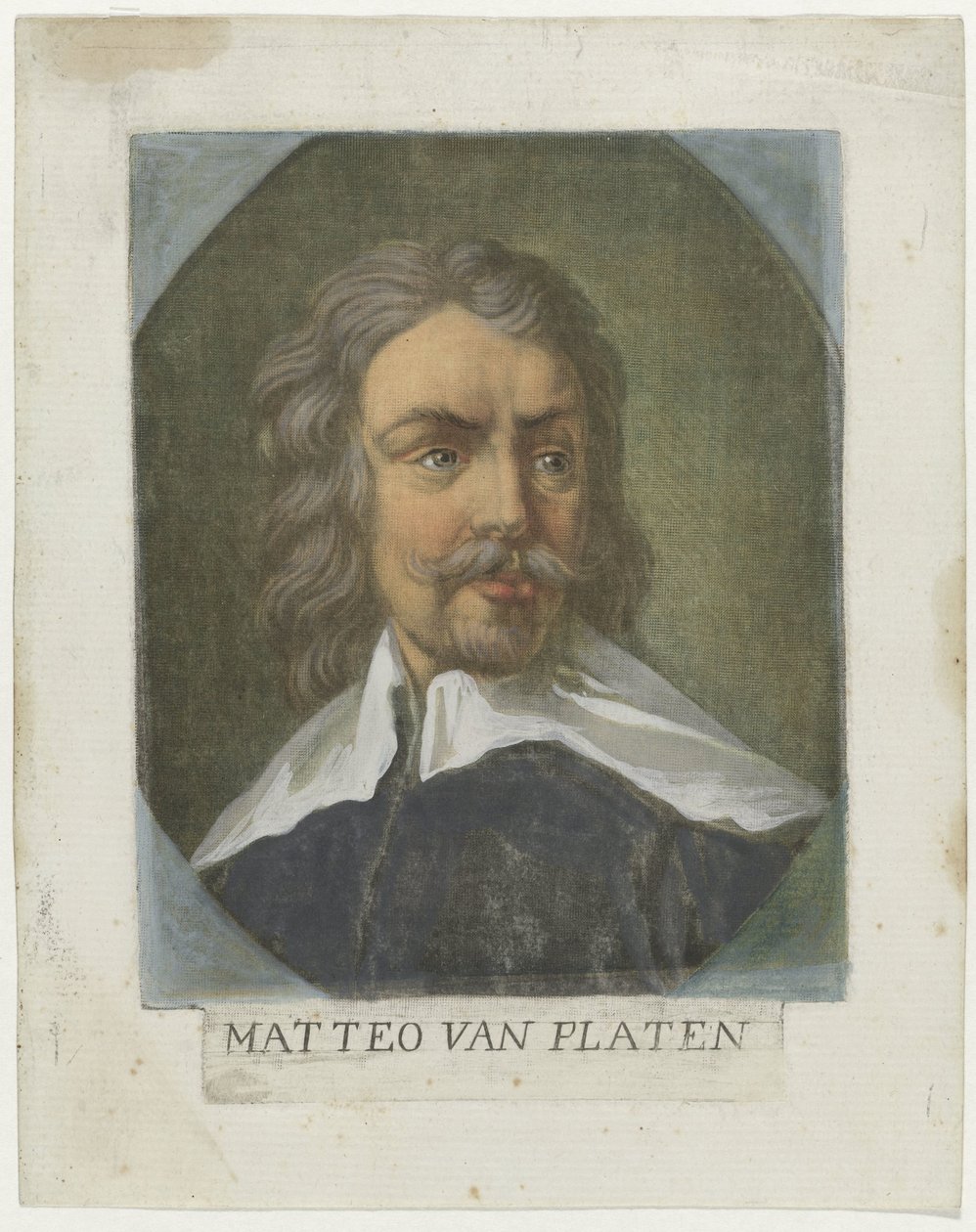 Portree on taiteilija Matthew von Platen Kunstenaars Zelfportret En in de Galleria degli Uffizi te Florence (sarjan nimi) Real Galleria di Firenzen omakuvat (sarjan nimi) tekijältä Carlo Lasinio