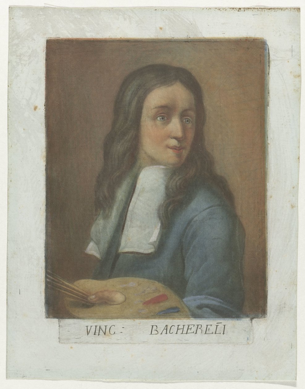 Muotokuva schilder Vincenzo Bachereli Kunstenaarszelfportretten in de Uffizi Gallery te Firenze (sarjan nimi) Real Galleria di Firenzen omakuvat (sarjan nimi) tekijältä Carlo Lasinio