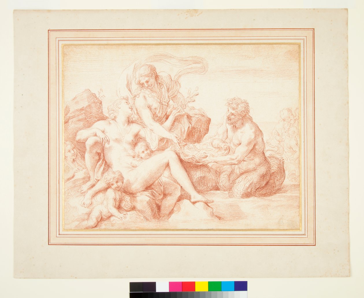 Triton tuo lahjoja Venukselle tekijältä Carlo Maratta or Maratti