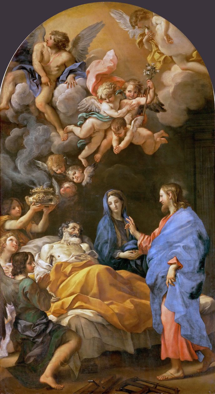 Barokki: La mort de Saint Joseph - Pyhän Joosefin kuolema, Maratta, Carlo (1625-1713) tekijältä Carlo Maratta or Maratti