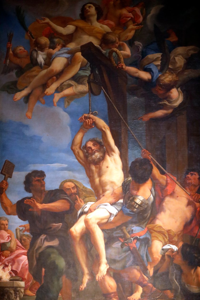 Sebasten Blaisea kunnioitetaan kristittynä pyhimyksenä ja marttyyrina. Maalaus. Genova. Italia. tekijältä Carlo Maratta or Maratti