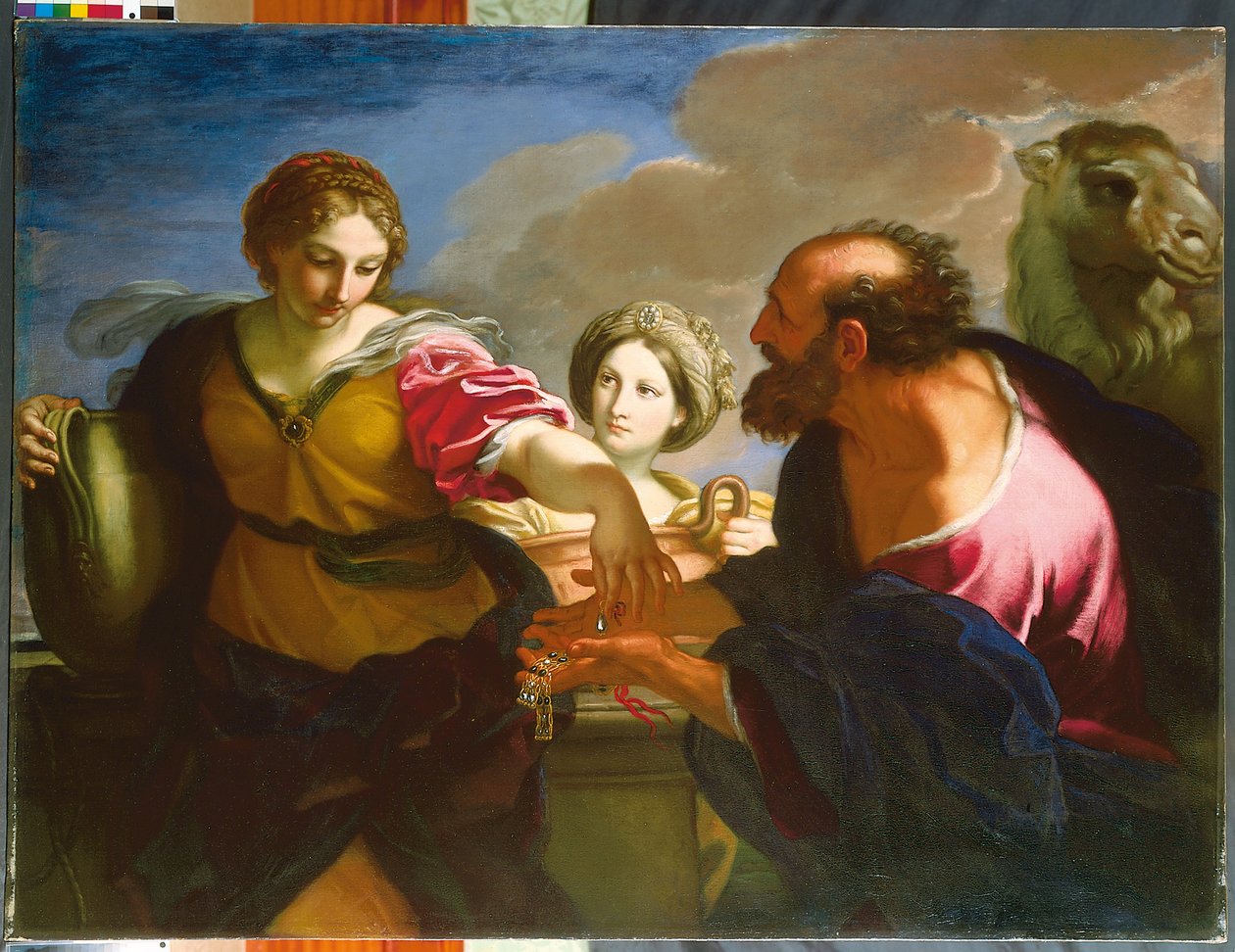 Rebecca ja Eliezer kaivolla (öljy kankaalle) tekijältä Carlo Maratta or Maratti