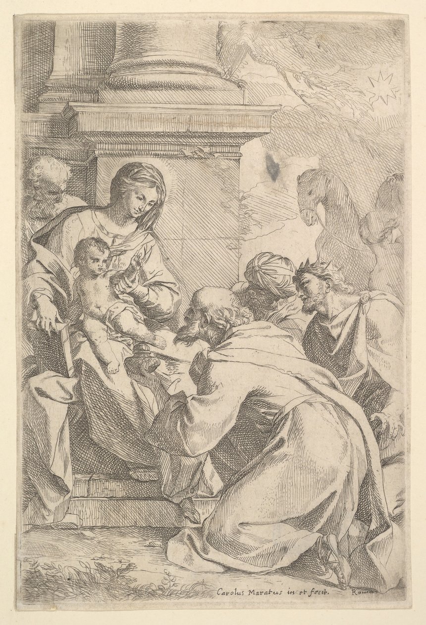 Taikaiden palvonta. tekijältä Carlo Maratta or Maratti