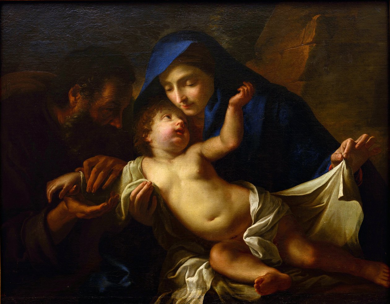 Pyhä perhe par Maratta, Carlo (1625-1713). Öljy kankaalle, 1600-luvun loppu, Valtion A. Radishchevin taidemuseo, Saratov tekijältä Carlo Maratta or Maratti