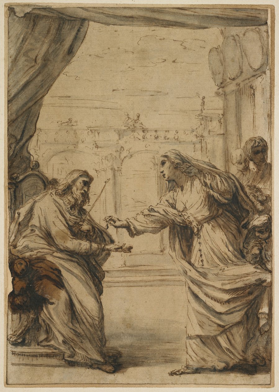 Rospigliosin perhe osoittaa kunnioitusta paavi Klemens IX:lle, 1667-1669. tekijältä Carlo Maratta or Maratti