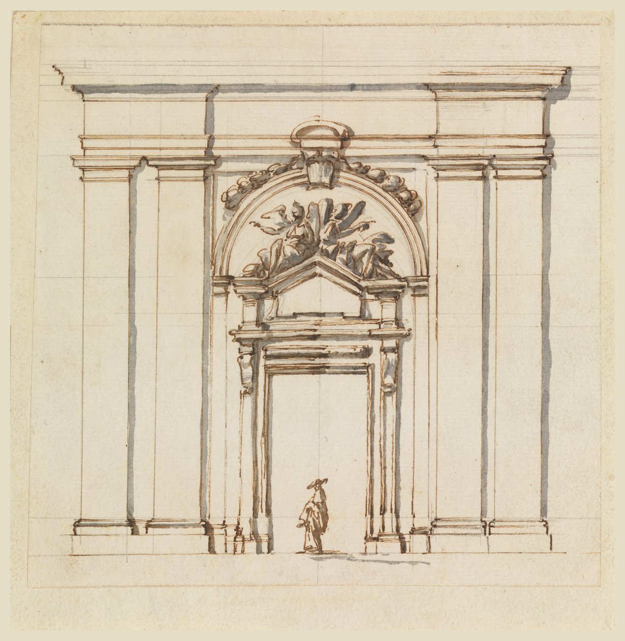 Rue San JaDesign seinän osalle, jossa on ovihyllyt, Paris, n.d. tekijältä Carlo Marchionni