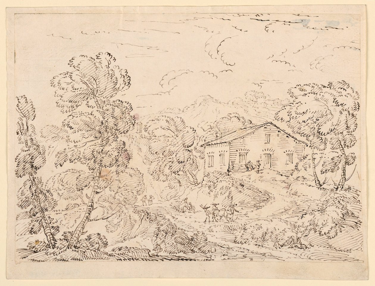 Piirros, Trattoria metsässä, 1760-1770 tekijältä Carlo Marchionni