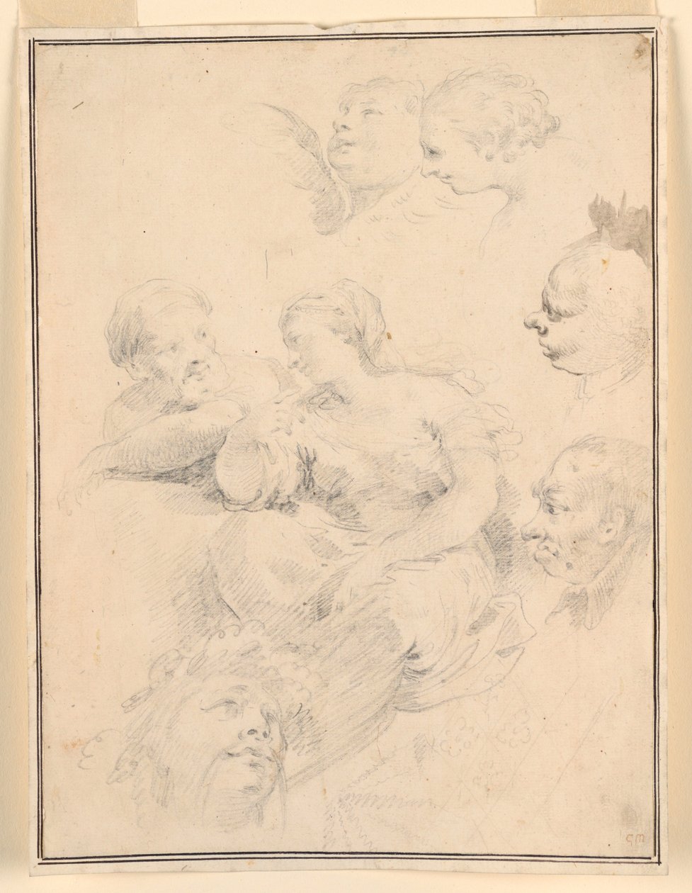 Piirustus, hahmoluonnoksia, 1775 tekijältä Carlo Marchionni