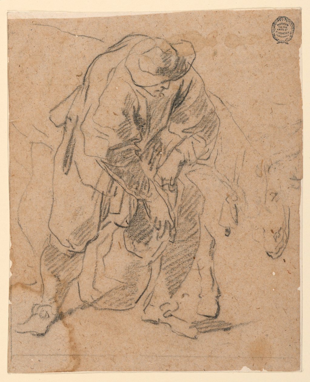 Piirros, Talonpoika laukun kanssa, 1728-78 tekijältä Carlo Marchionni