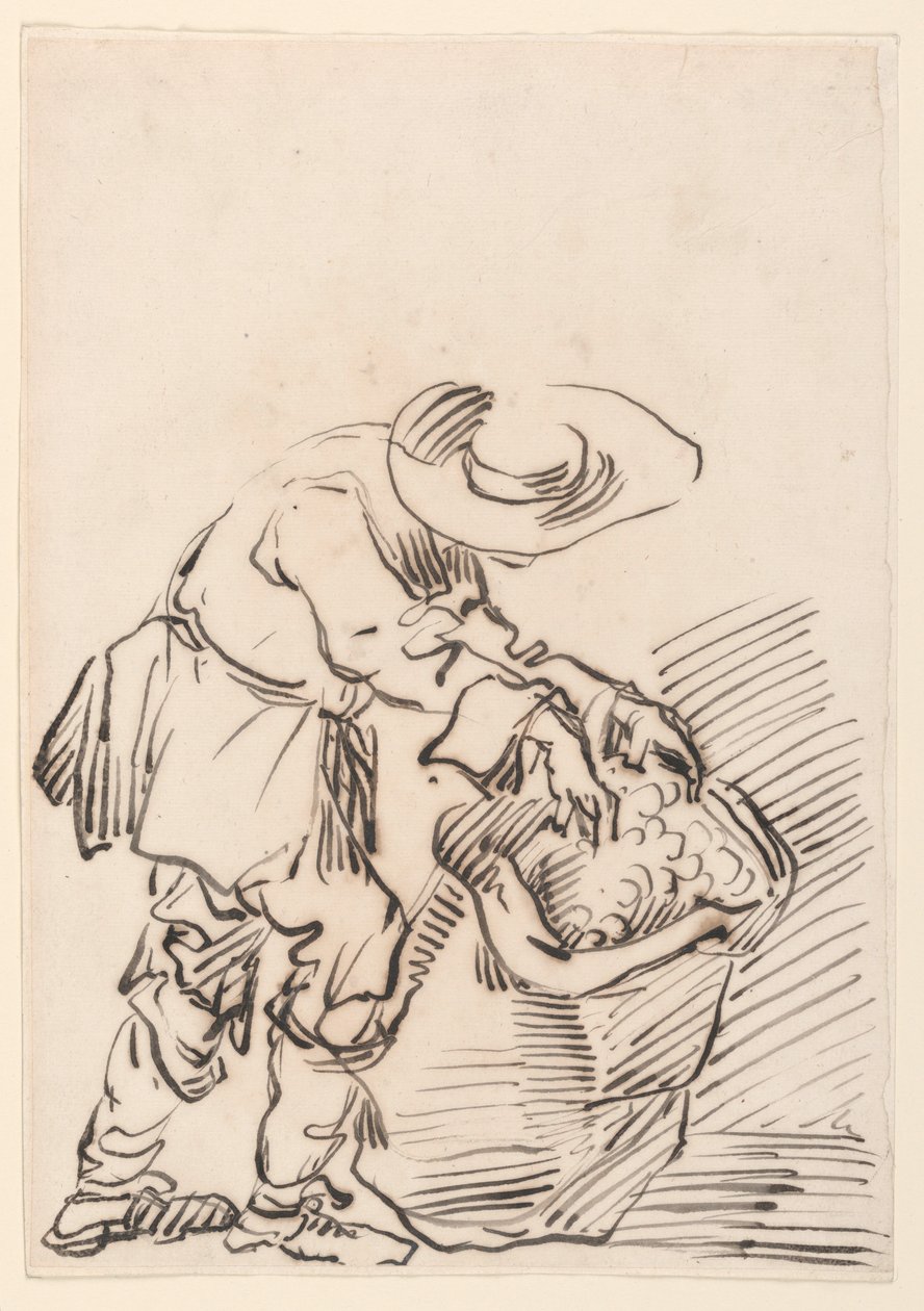 Piirros, Työläinen talonpoika, 1728-78 tekijältä Carlo Marchionni