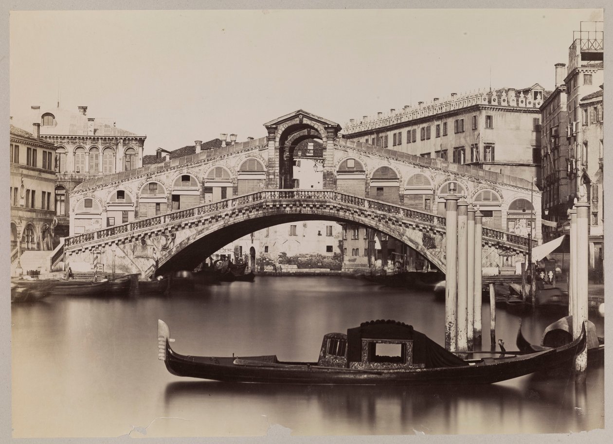 Venetsia. Canal Grande, josta avautuu näkymä Ponte di Rialtoon tekijältä Carlo Naya