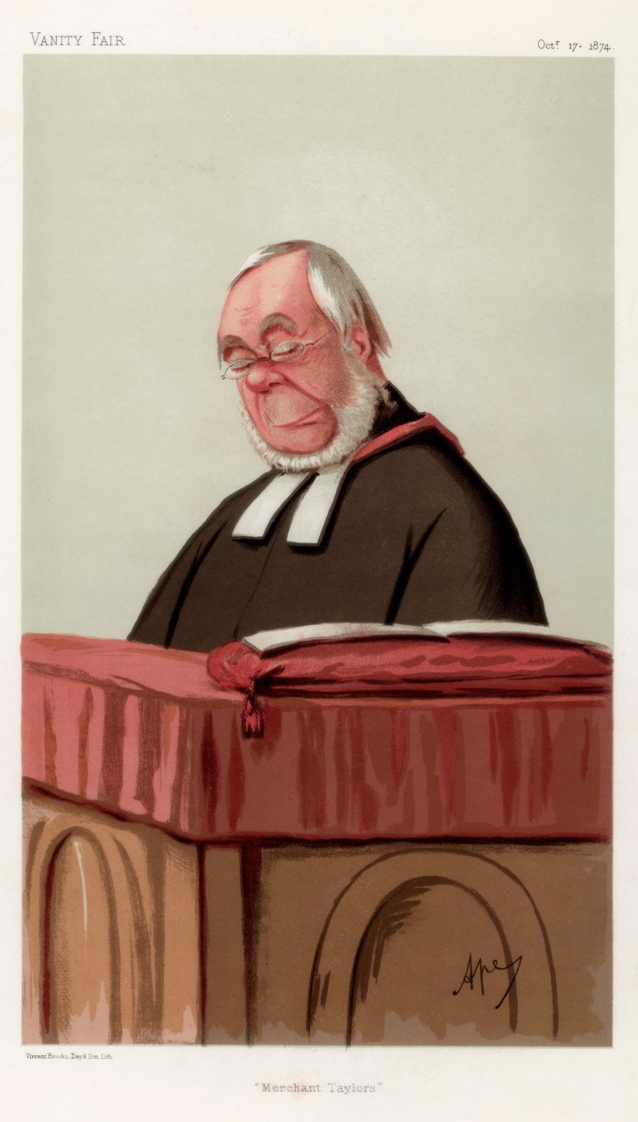Kauppias Taylors, pastori James Augustus Hessey DCL, 1874. tekijältä Carlo Pellegrini