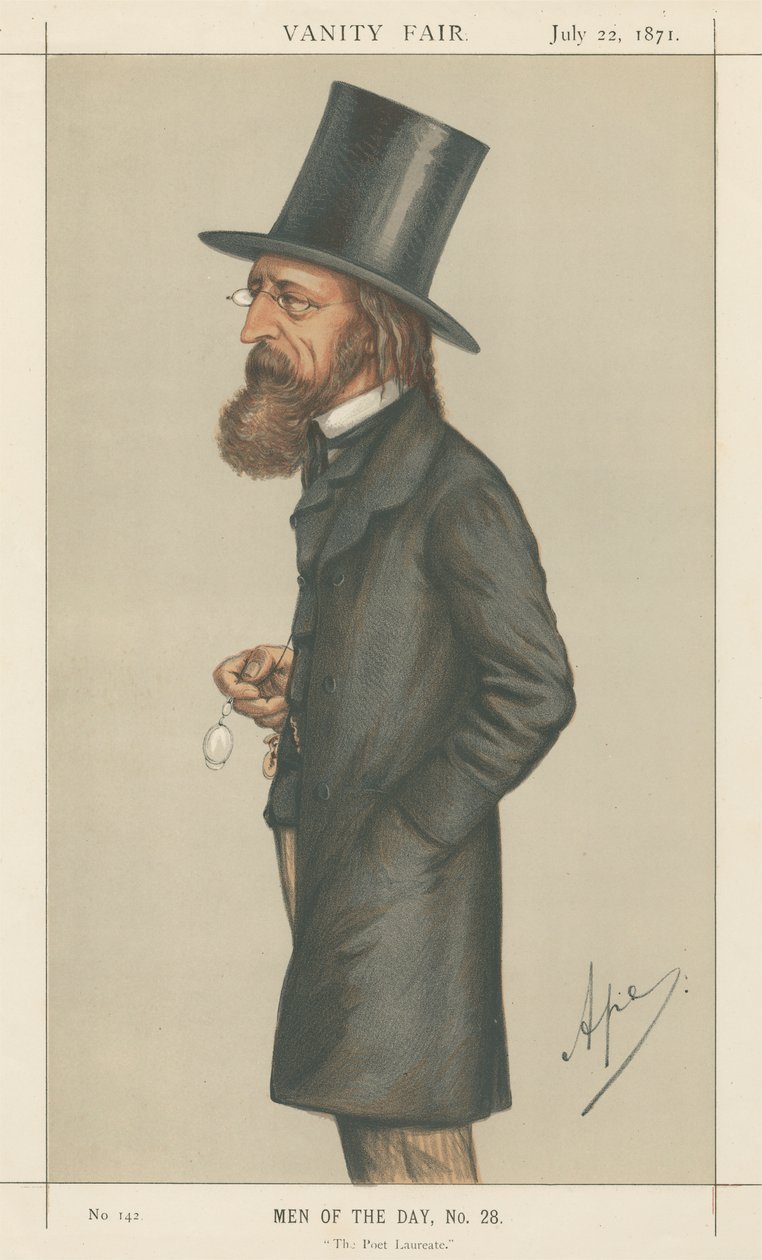 Runoilijapalkinnon saaja, Lord A. Tennyson (Vanity Fair -sarja) tekijältä Carlo Pellegrini