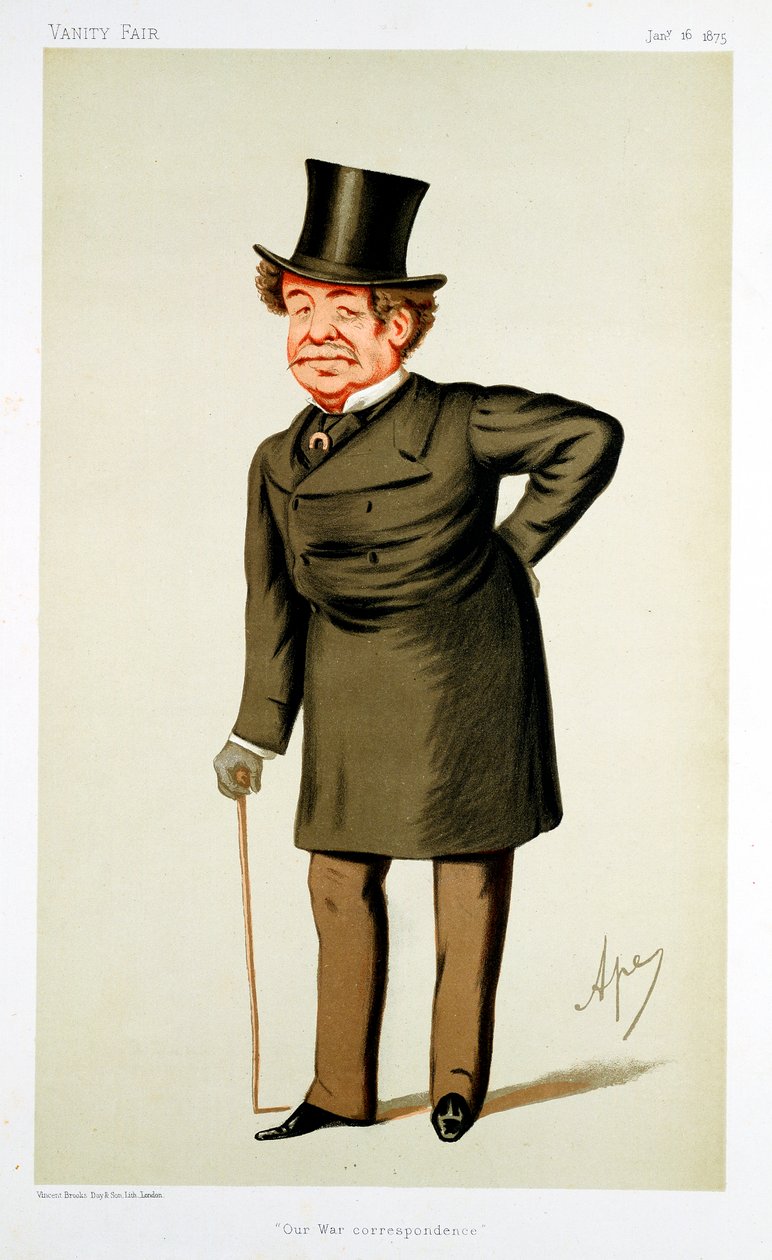 William Howard Russell, irlantilaissyntyinen brittiläinen toimittaja, 1875 tekijältä Carlo Pellegrini