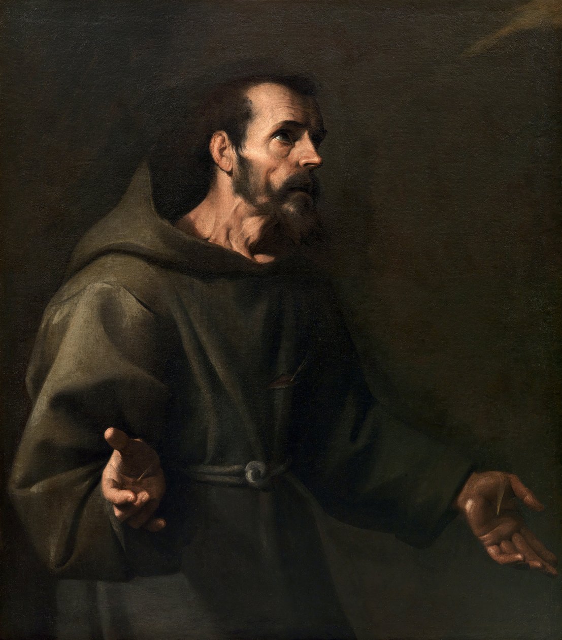 Pyhä Franciscus vastaanottaa Stigmatat, noin 1611. tekijältä Carlo Sellitto