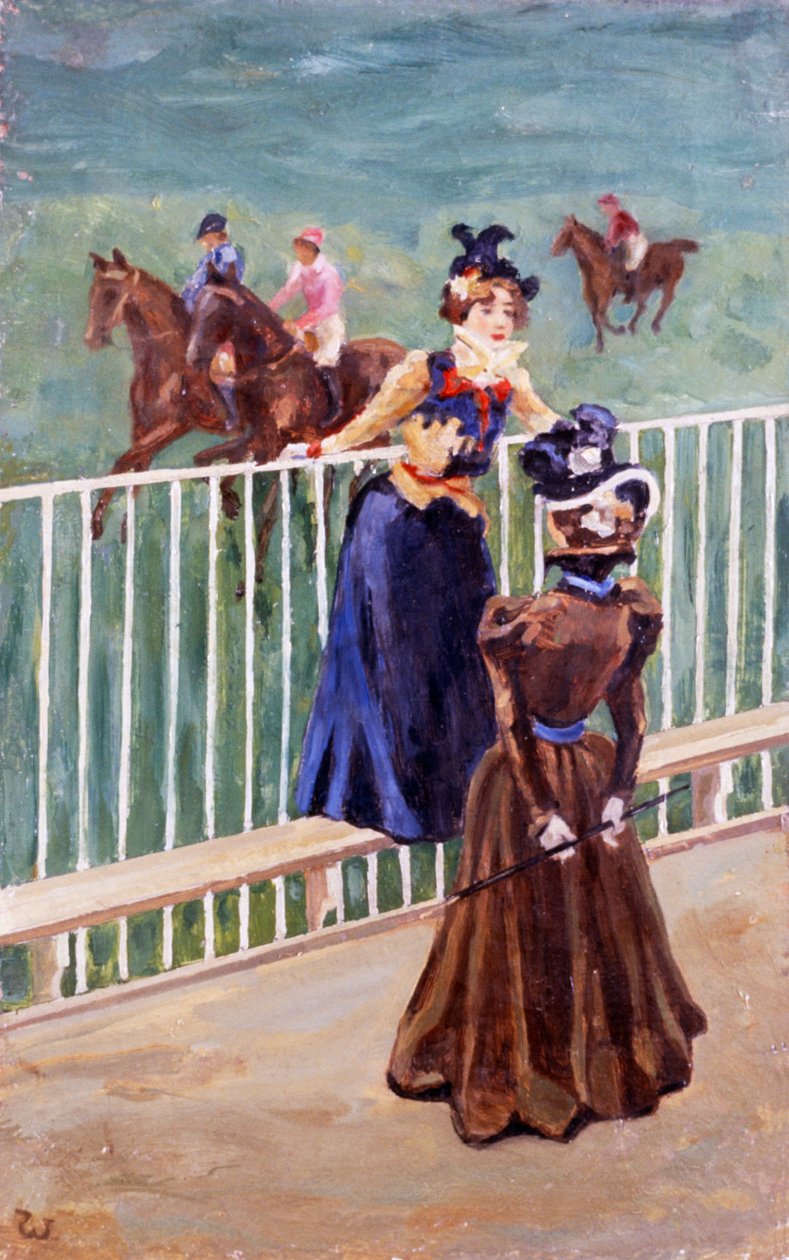 Paris, kilparadalla, Carlo Wostry (1865-1943), öljy kankaalle, 55x35 cm tekijältä Carlo Wostry