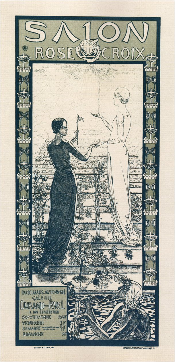 Rose & Cross -seuran näyttely tekijältä Carlos Schwabe