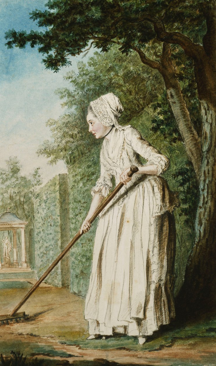 Chaulmesin herttuatar puutarhurina Alleessa, 1771 tekijältä Carmontelle