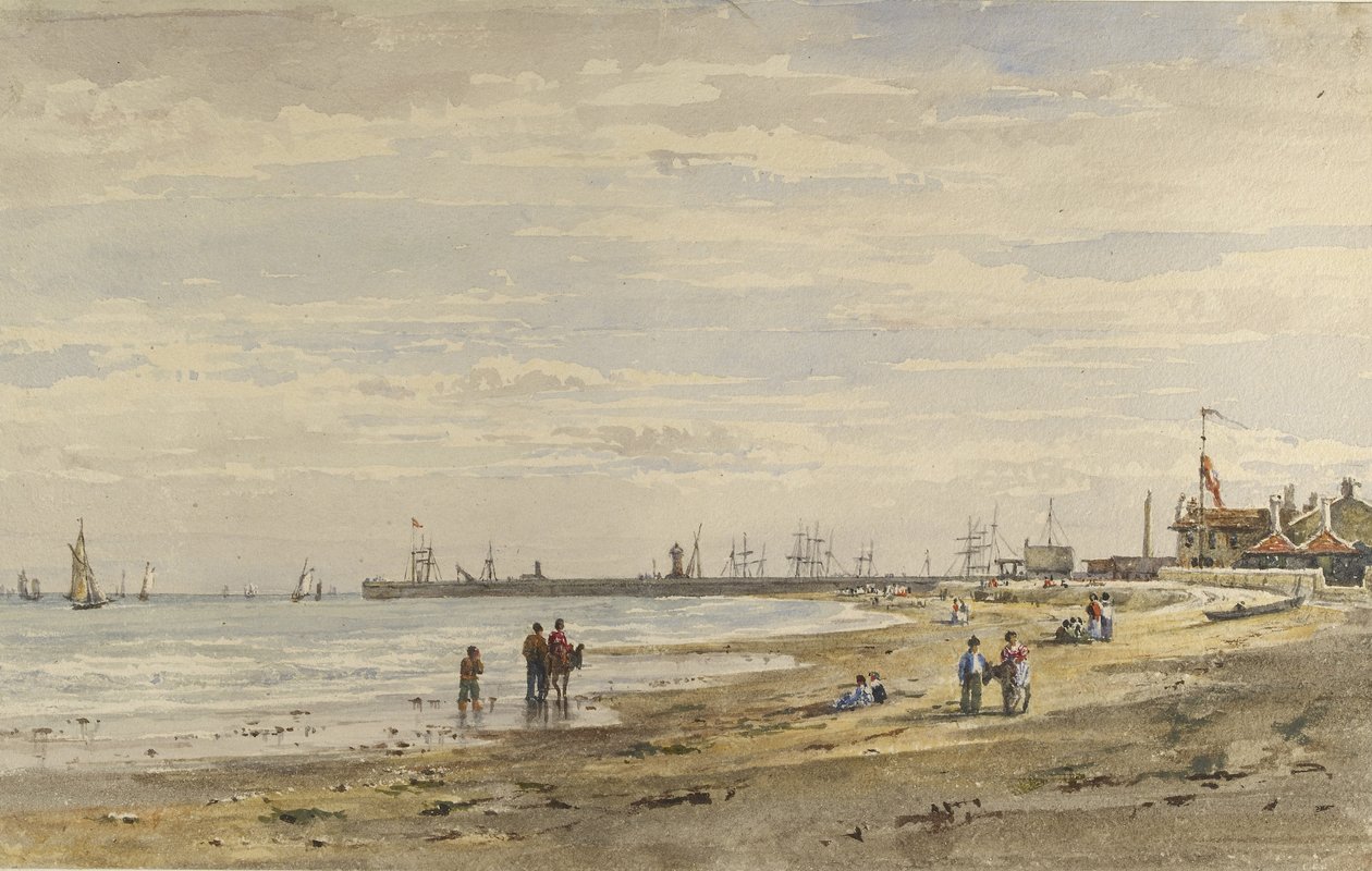 Ramsgate Pier, elokuu 1838 (akvarelli paperille) tekijältä Caroline Davidson