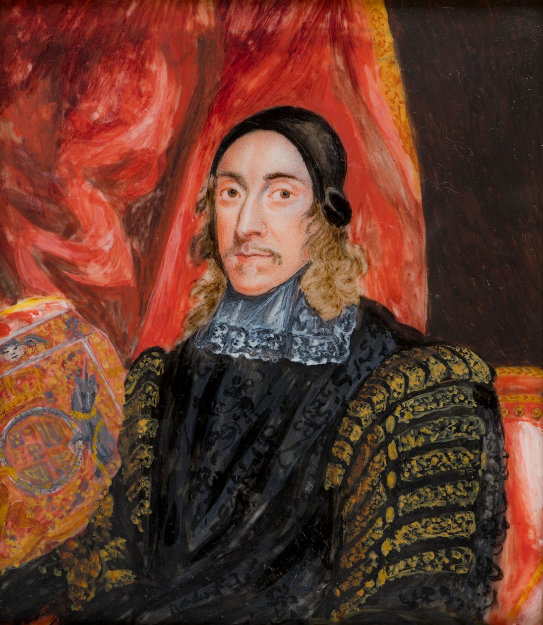 Muotokuva Sir Orlandosta, suuren sinetin vartijasta (1606-1674), n. 1816-39 (öljy norsunluun) tekijältä Caroline Bridgeman Simpson