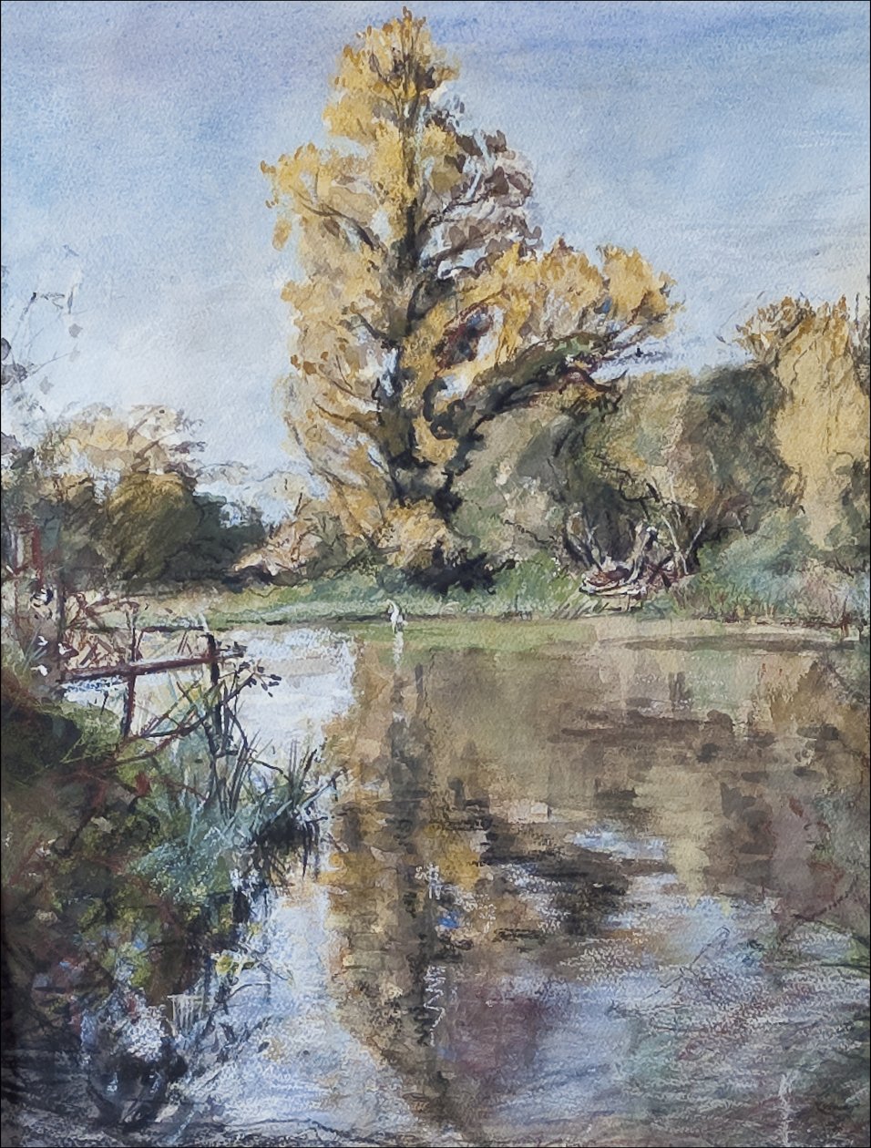 Early Autumn on the River -testi, 2007 (pastelli & wc paperilla) tekijältä Caroline Hervey Bathurst