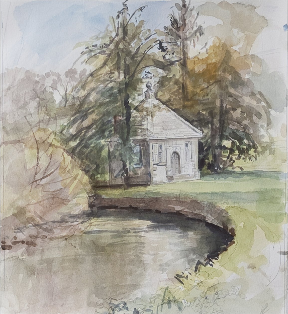 Izaak Waltons Fishing Temple, Dovedale, 2008 (wc paperilla) tekijältä Caroline Hervey Bathurst