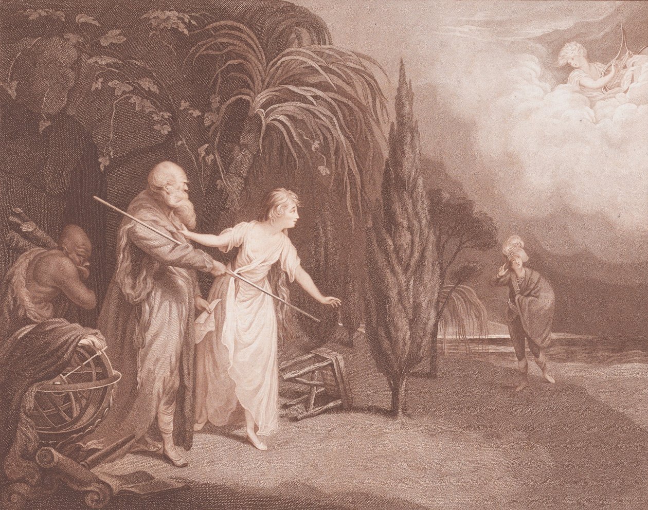 Miranda Shakespeare, Myrsky, 1. näytös, 2. kohtaus, 1784. tekijältä Caroline Watson