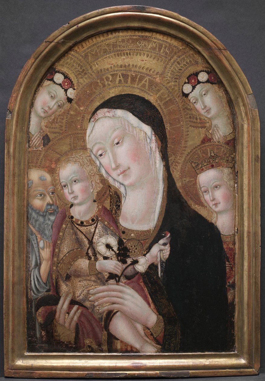 Neitsyt ja lapsi pyhän Hieronymuksen ja pyhän Katariina Aleksandrialaisen kanssa, n. 1450. tekijältä Carolino da Viterbo
