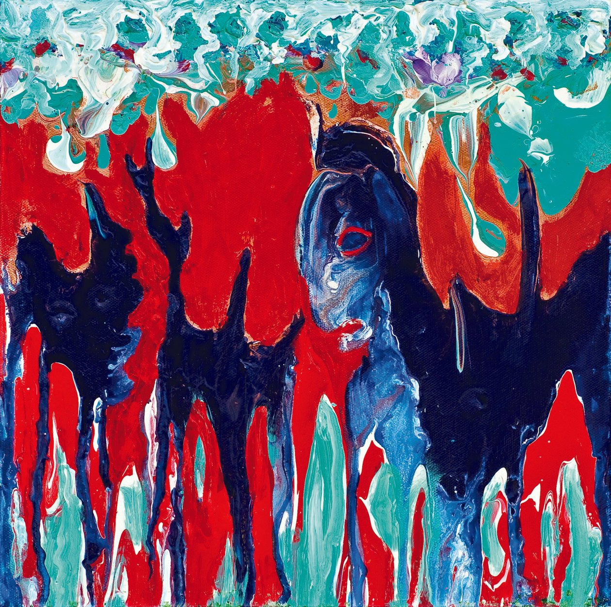 Mutanttipedot, 2011 (akryyli kankaalle) tekijältä Carolyn Mary Kleefeld
