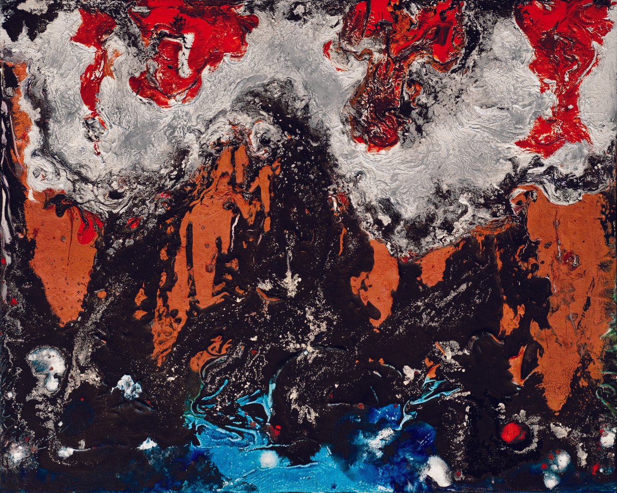 Elementtien rapsodia, 2012 (akryyli ja guassi kankaalle) tekijältä Carolyn Mary Kleefeld
