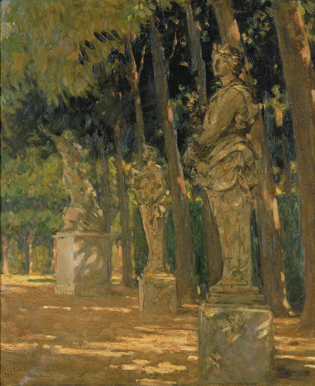 Carrefour Tapis Vertin lopussa, Versailles, 1913. tekijältä Carroll Beckwith
