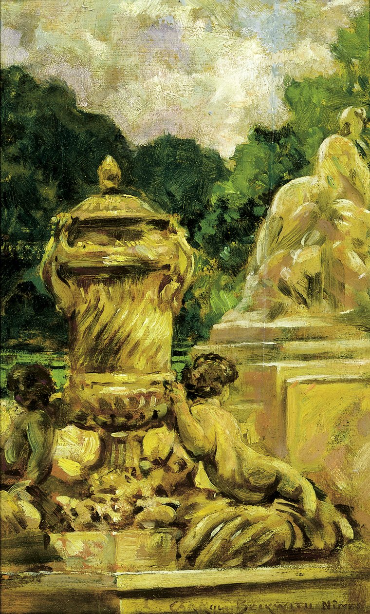 Fountain Garden Nimesissä, Ranskassa, 1911. tekijältä Carroll Beckwith