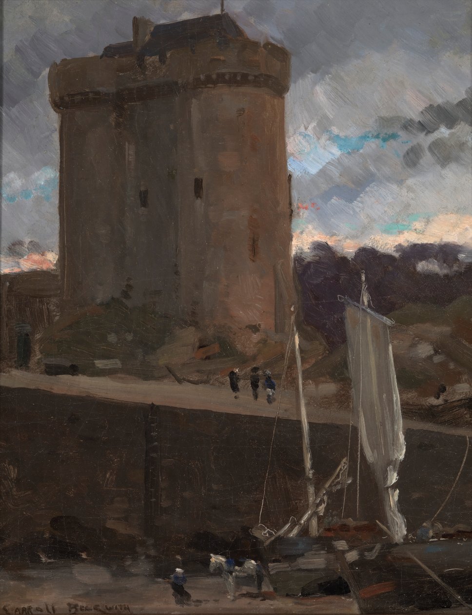 La Tour de Solidor a St. Severin, Normandia, ca. 1877. finlandès tekijältä Carroll Beckwith