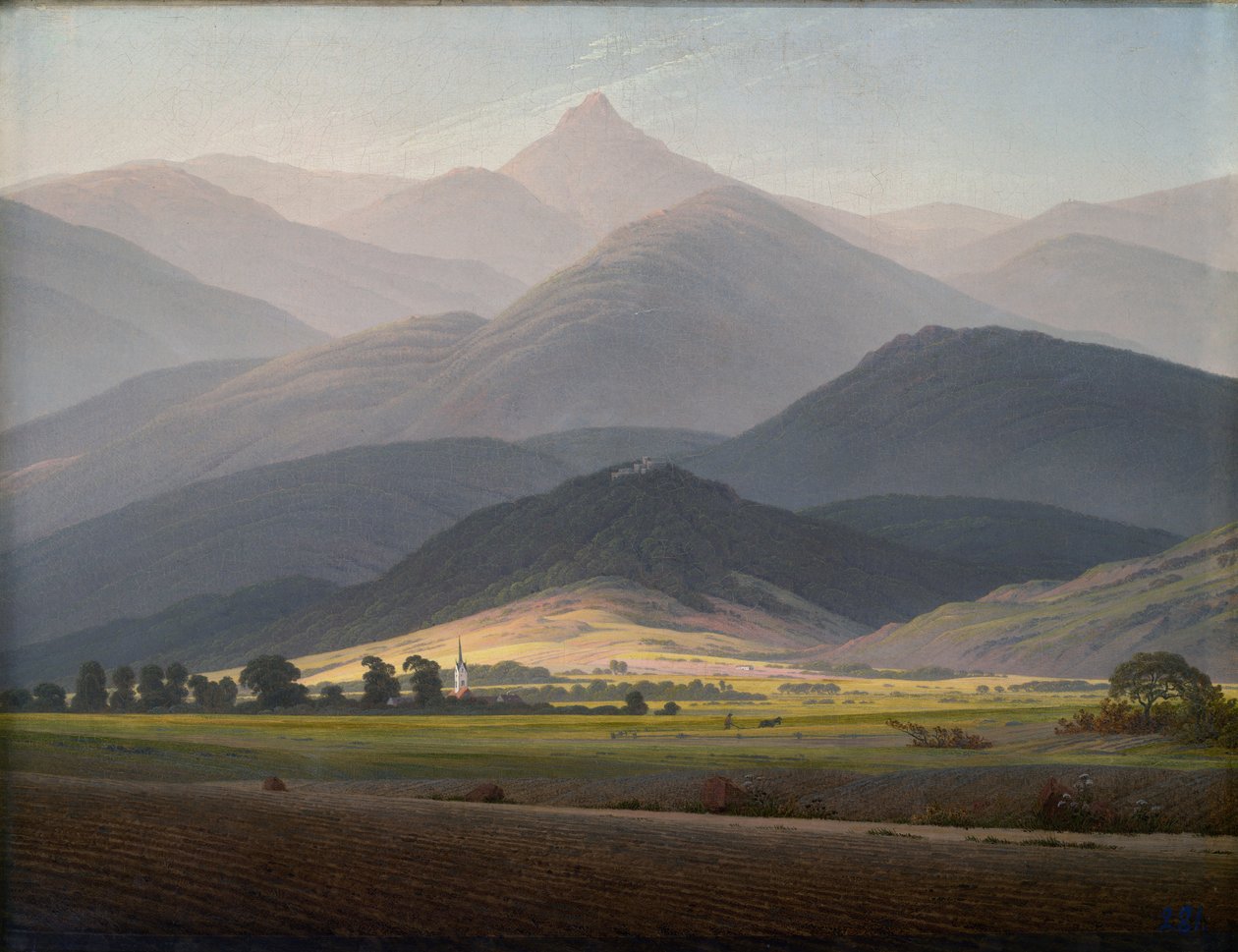 Blick von Warmbrunn tai Kleine Sturmhaube tekijältä Caspar David Friedrich