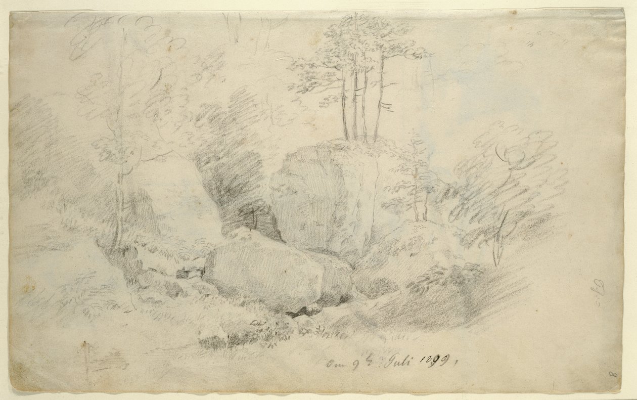 Boulders in Woodland, 1800 tekijältä Caspar David Friedrich